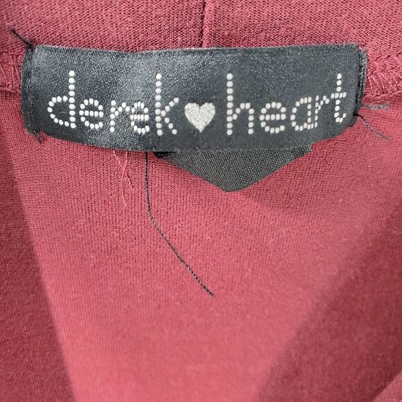 DEREK HEART womens S wine red long sleeve bodysuit onesie - Picture 3 of 4